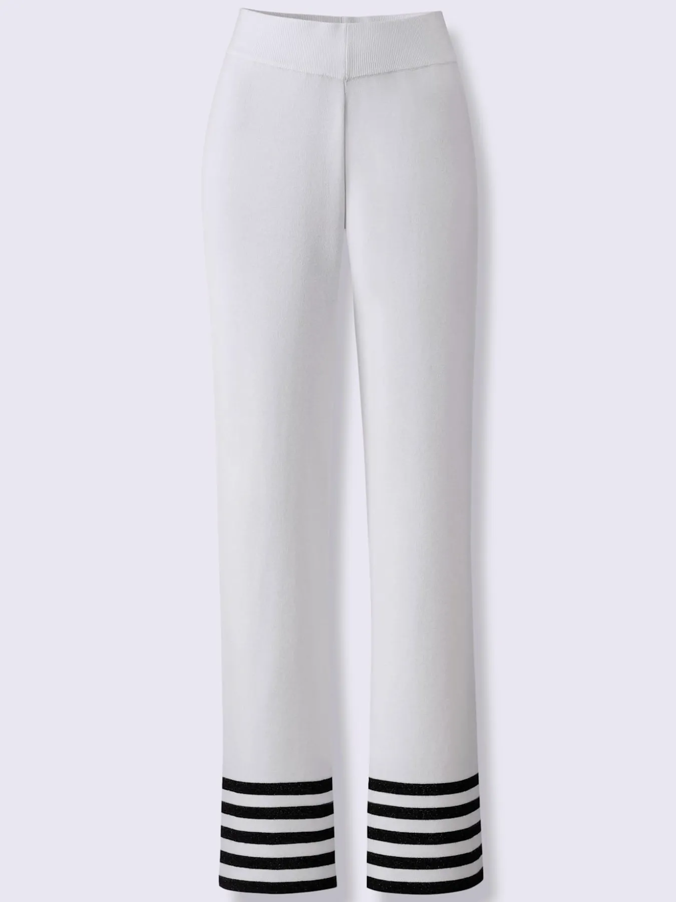 Pantalon en tricot rayures contrastées