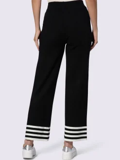 Pantalon en tricot rayures contrastées