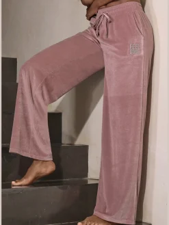Pantalon en velours ras avec jambes larges