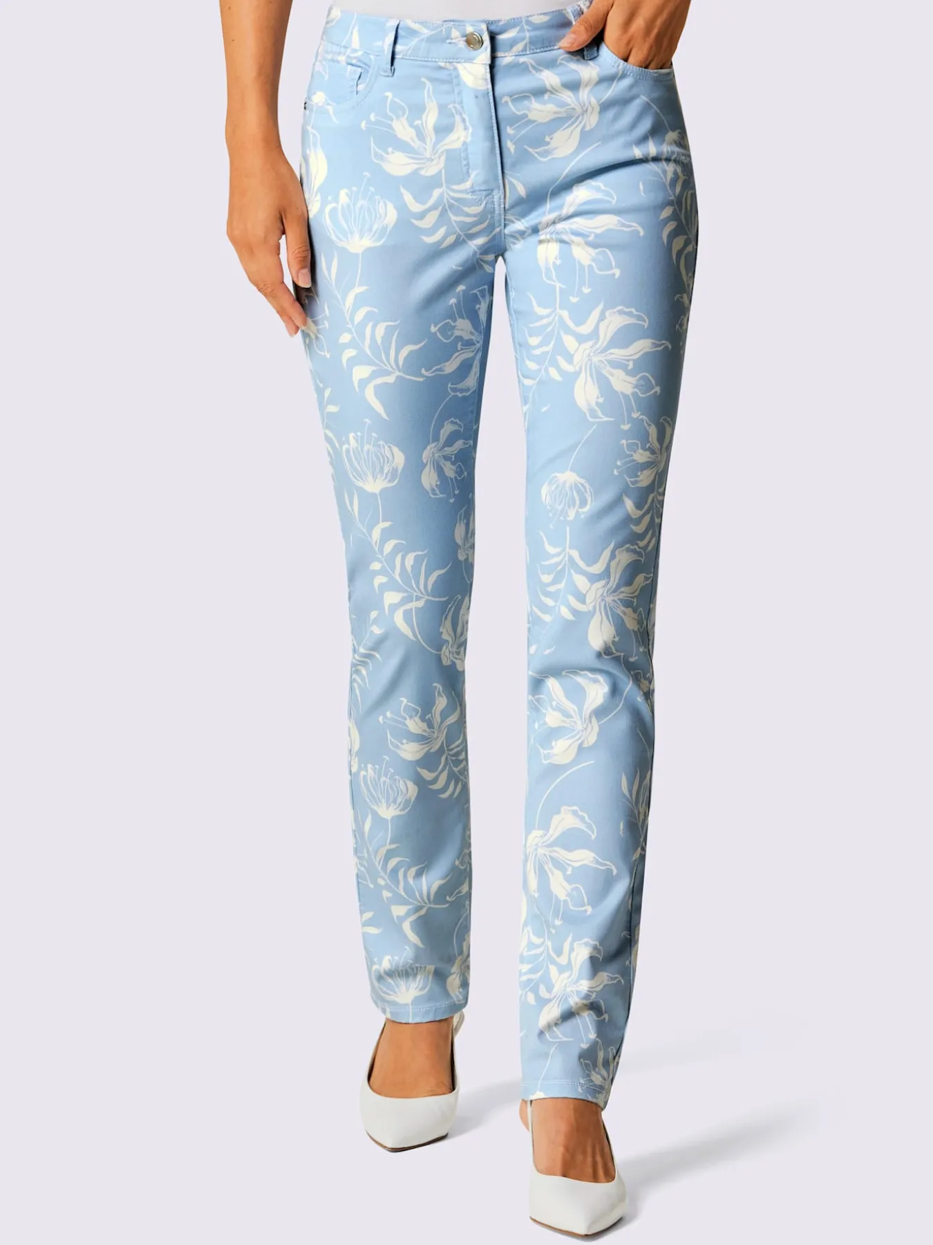 Pantalon imprimé mélange coton et lyocell de qualité