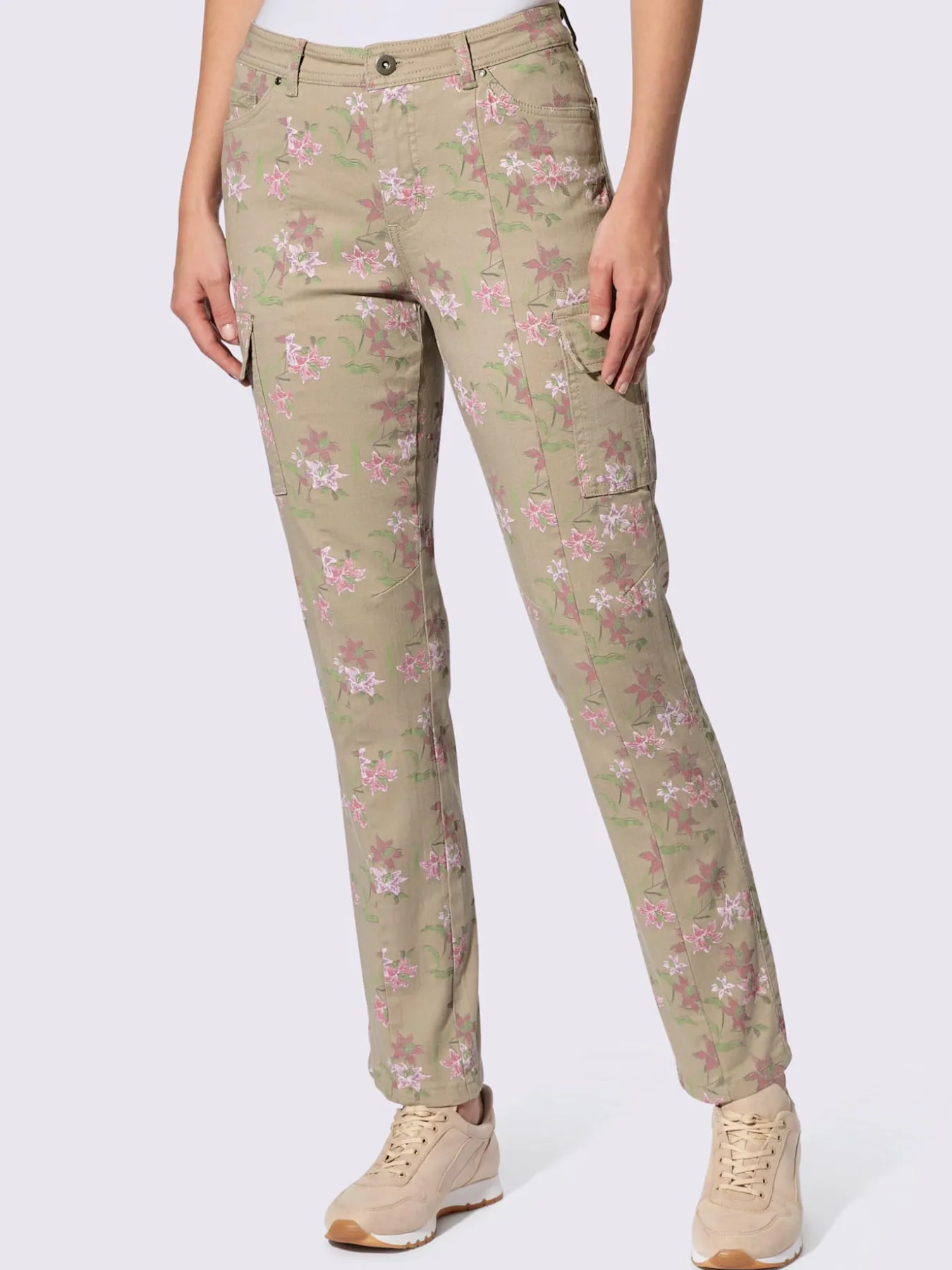 Pantalon imprimé poches cargo plaquées