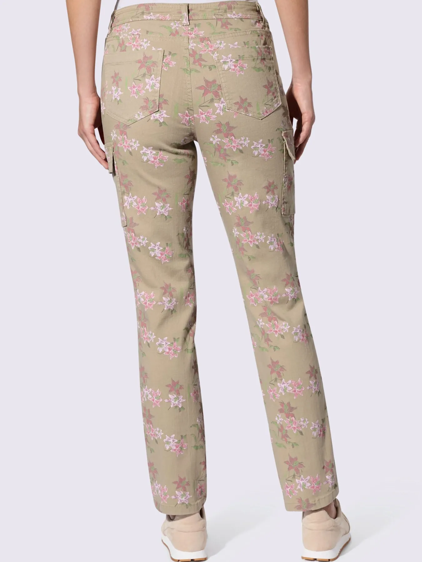 Pantalon imprimé poches cargo plaquées