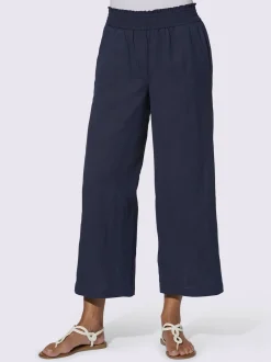 Pantalon large 55% lin