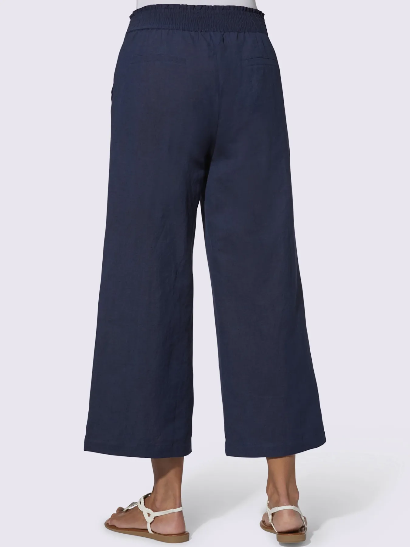 Pantalon large 55% lin