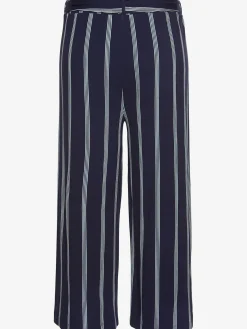 Pantalon large jupe-culotte rayée en jersey