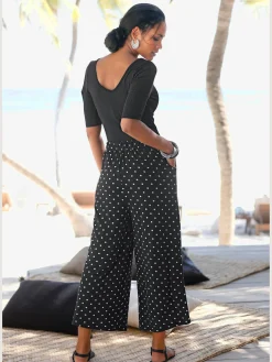 Pantalon large pantalon d'été 7/8 avec ceinture élastique