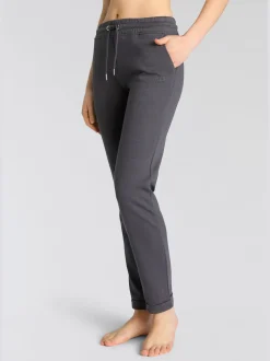 Pantalon molletonné pantalon basique avec petit logo brodé