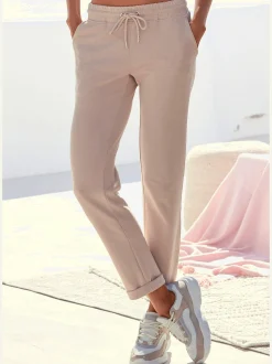 Pantalon molletonné pantalon basique avec petit logo brodé