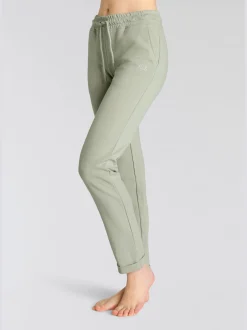 Pantalon molletonné pantalon basique avec petit logo brodé