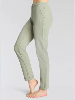 Pantalon molletonné pantalon basique avec petit logo brodé