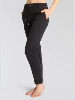 Pantalon molletonné pantalon basique avec petit logo brodé