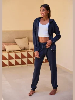 Pantalon molletonné pantalon sweat confortable à la structure côtelée