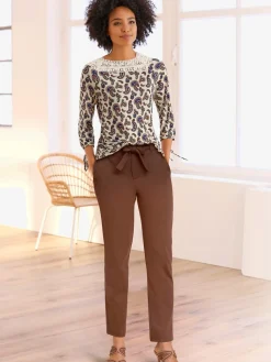 Pantalon paperbag coupe carotte