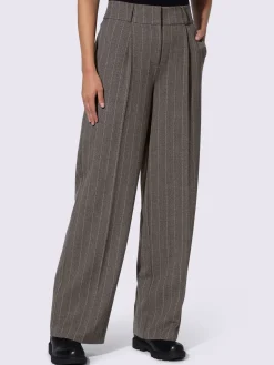 Pantalon tissé fines rayures classiques