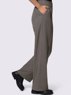 Pantalon tissé fines rayures classiques