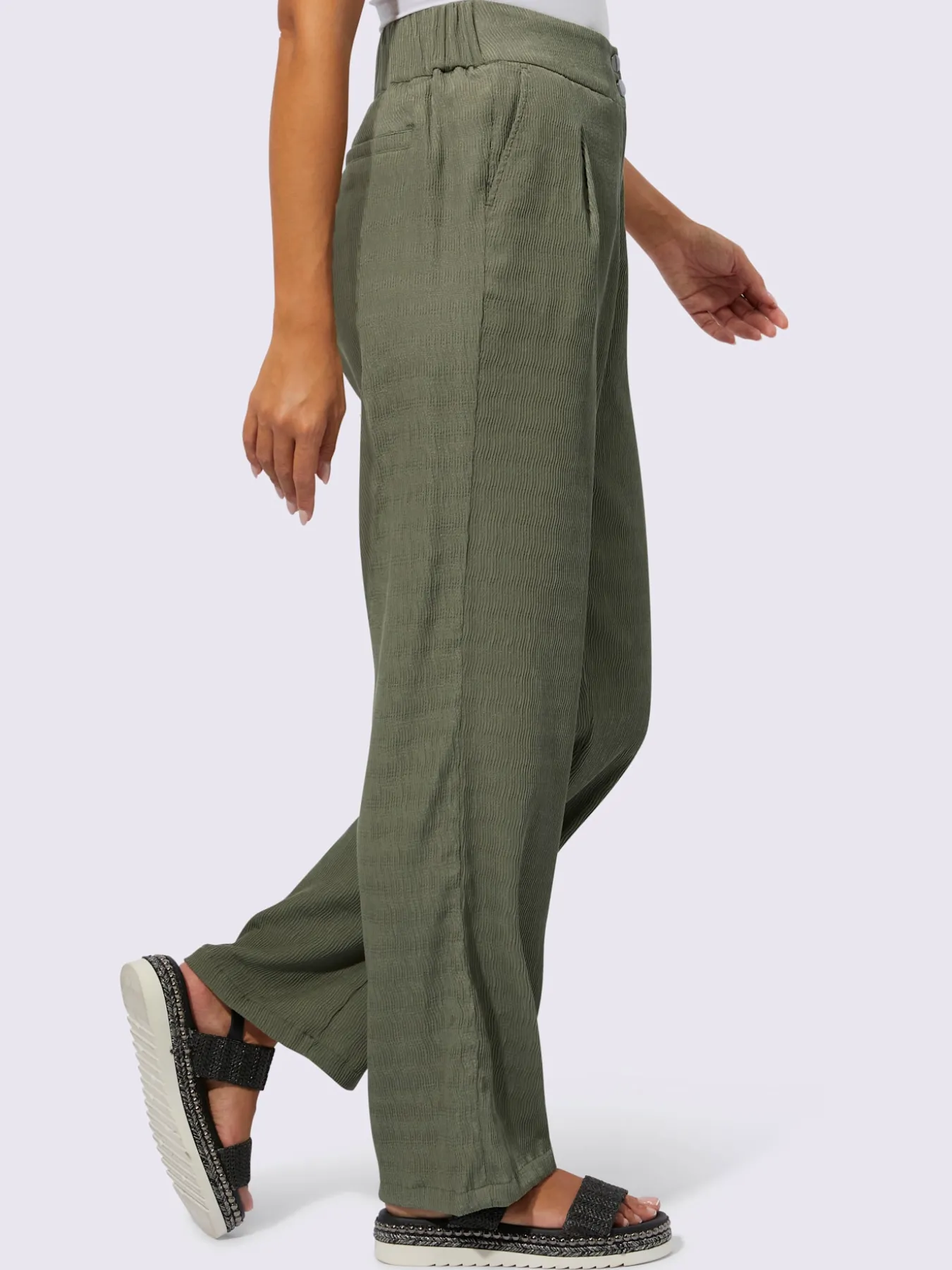 Pantalon tissé qualité structurée facile d'entretien