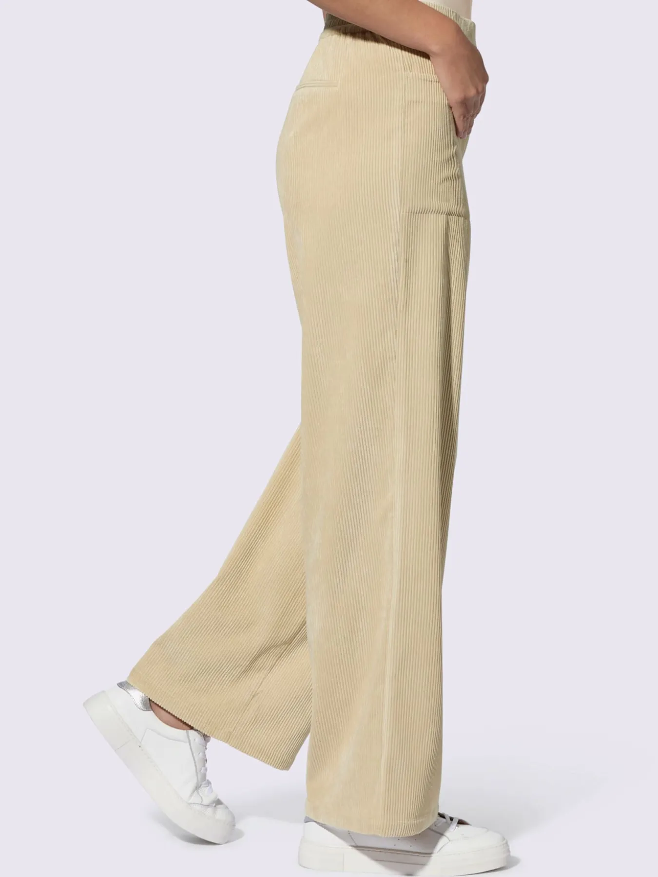 Pantalon velours ceinture élastique pour plus de confort
