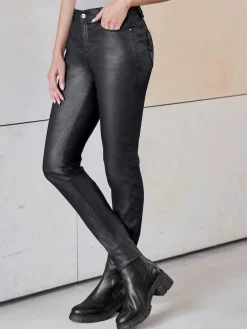 Pantalons joli imprimé feuilles
