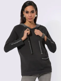 Pull à capuche pierres fantaisie