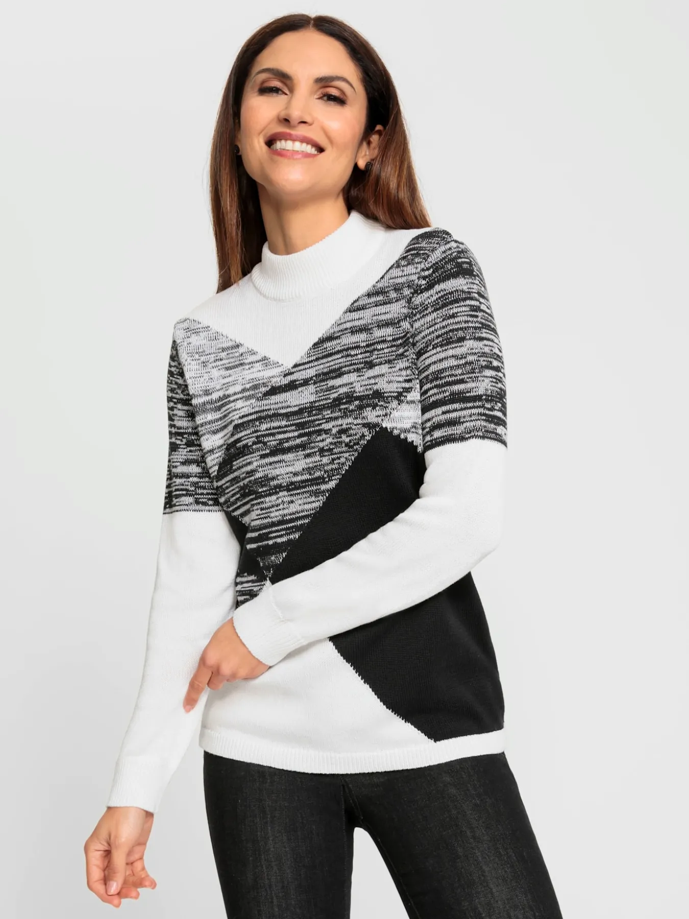 Pull à col montant 50% coton