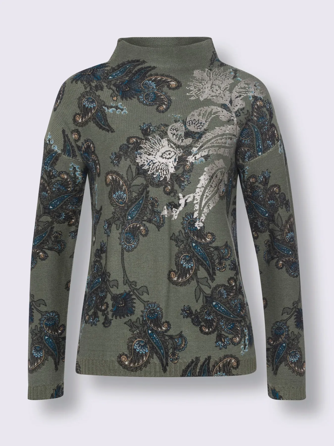 Pull à col montant imprimé floral