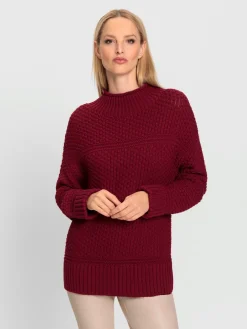 Pull à col montant jolie structure tricot