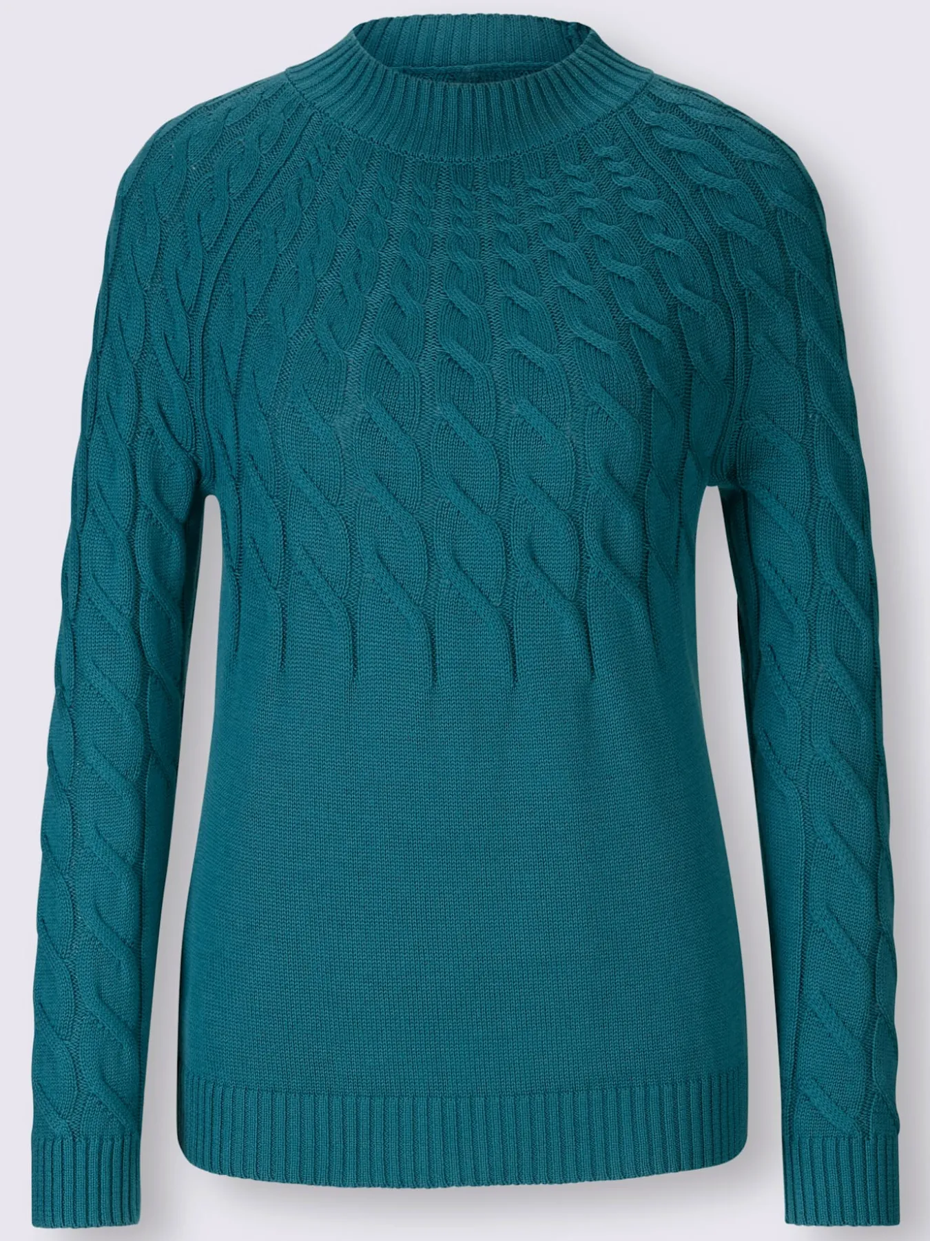 Pull à col montant motif torsadé affinant