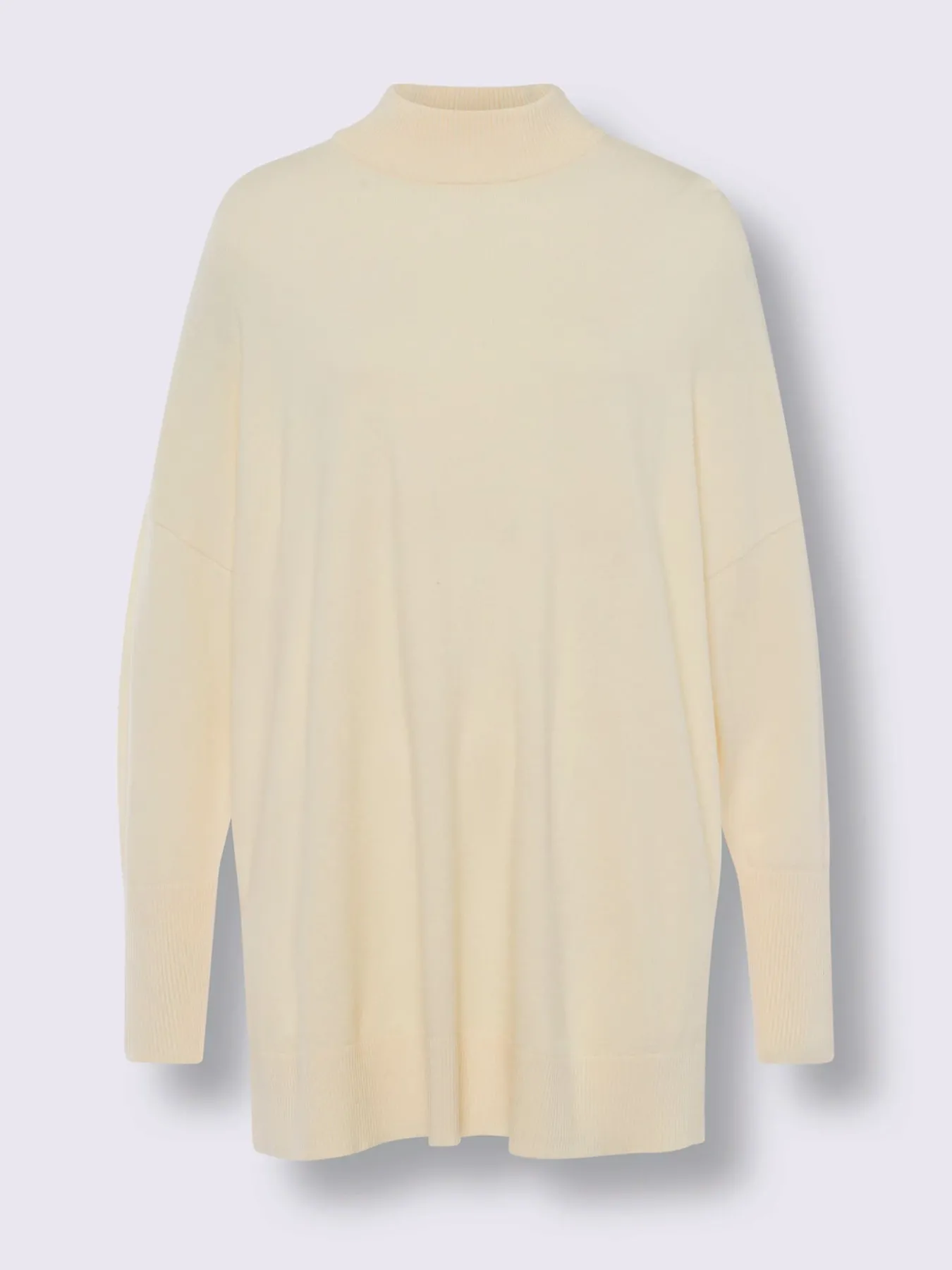 Pull à col montant patte de boutonnage au dos