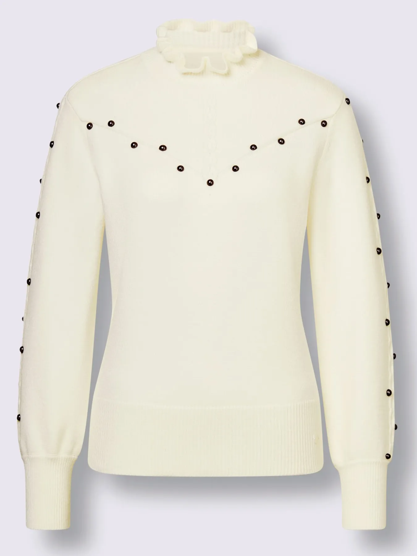 Pull à col montant superbe mélange de matières