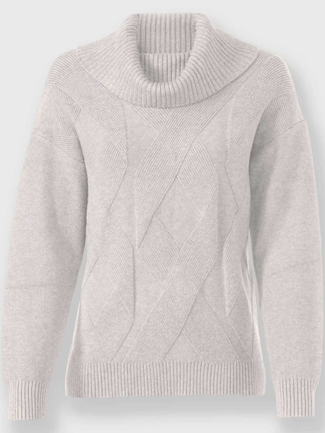 Pull à col roulé joli motif tricoté