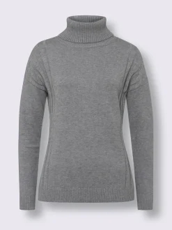 Pull à col roulé mélange de tricots moderne