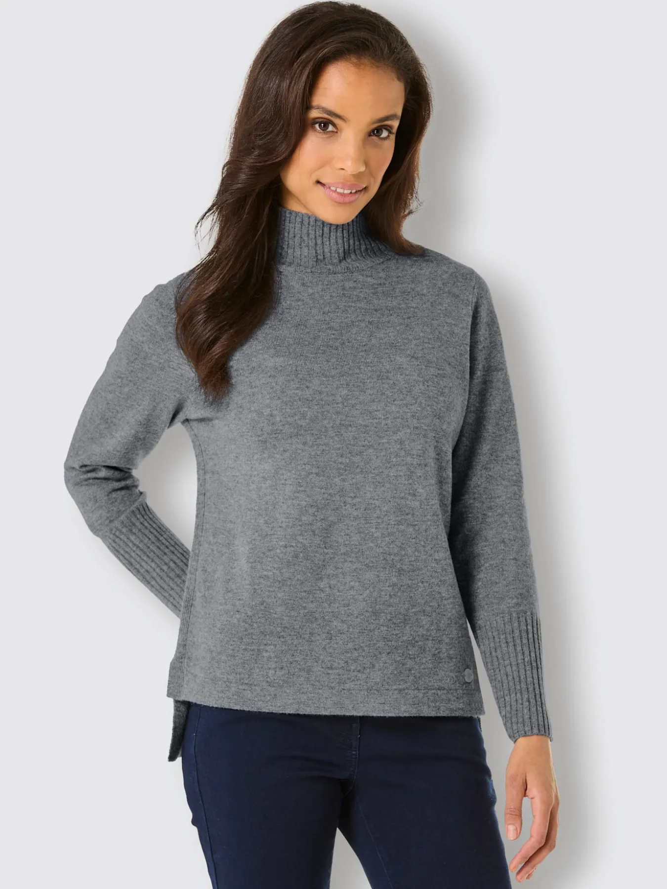 Pull à col roulé mélange mérinos/cachemire