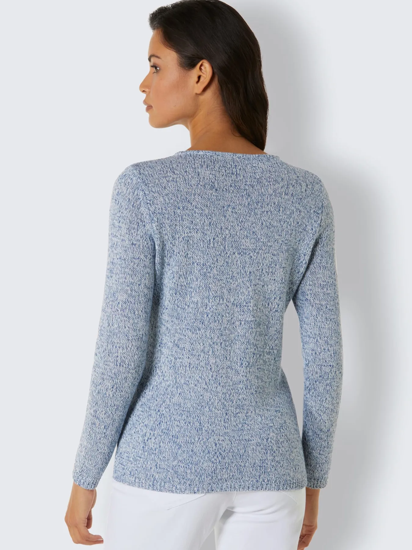 Pull à encolure en v 55% lin