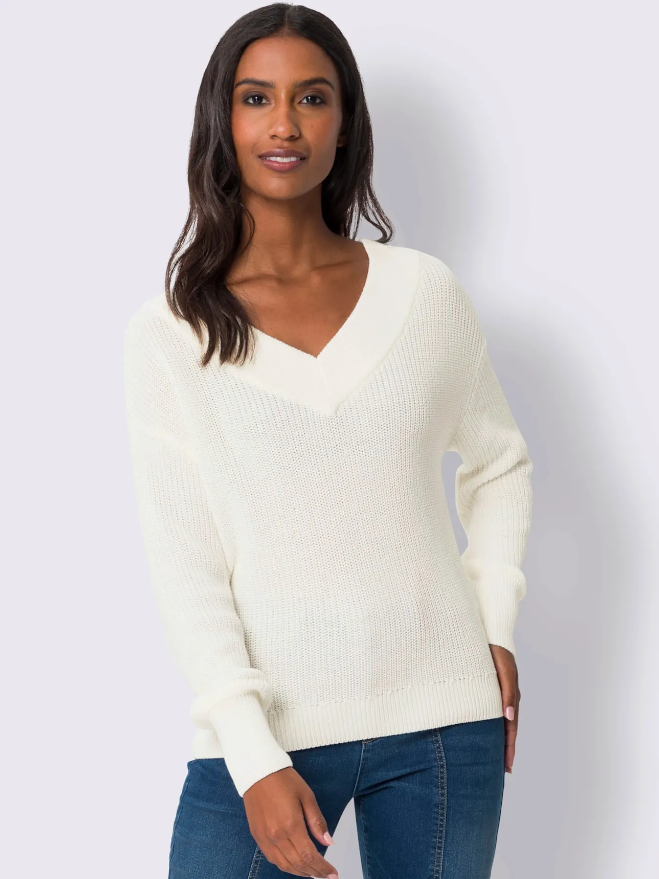 Pull à encolure en v encolure en v affinante
