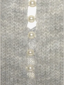 Pull à encolure en v pull en tricot avec perles