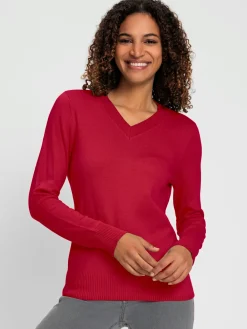 Pull à encolure en v pur coton