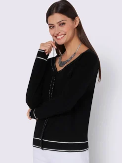 Pull à encolure en v tricot fin et doux