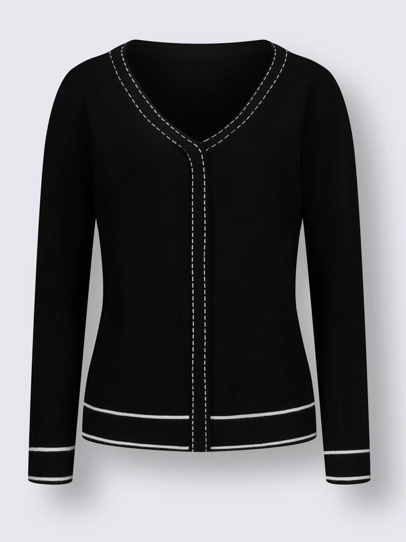 Pull à encolure en v tricot fin et doux
