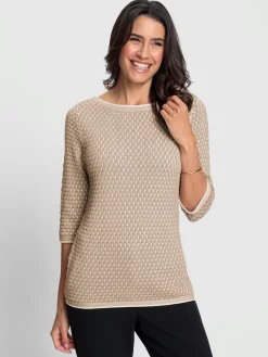 Pull à manches 3/4 55% coton