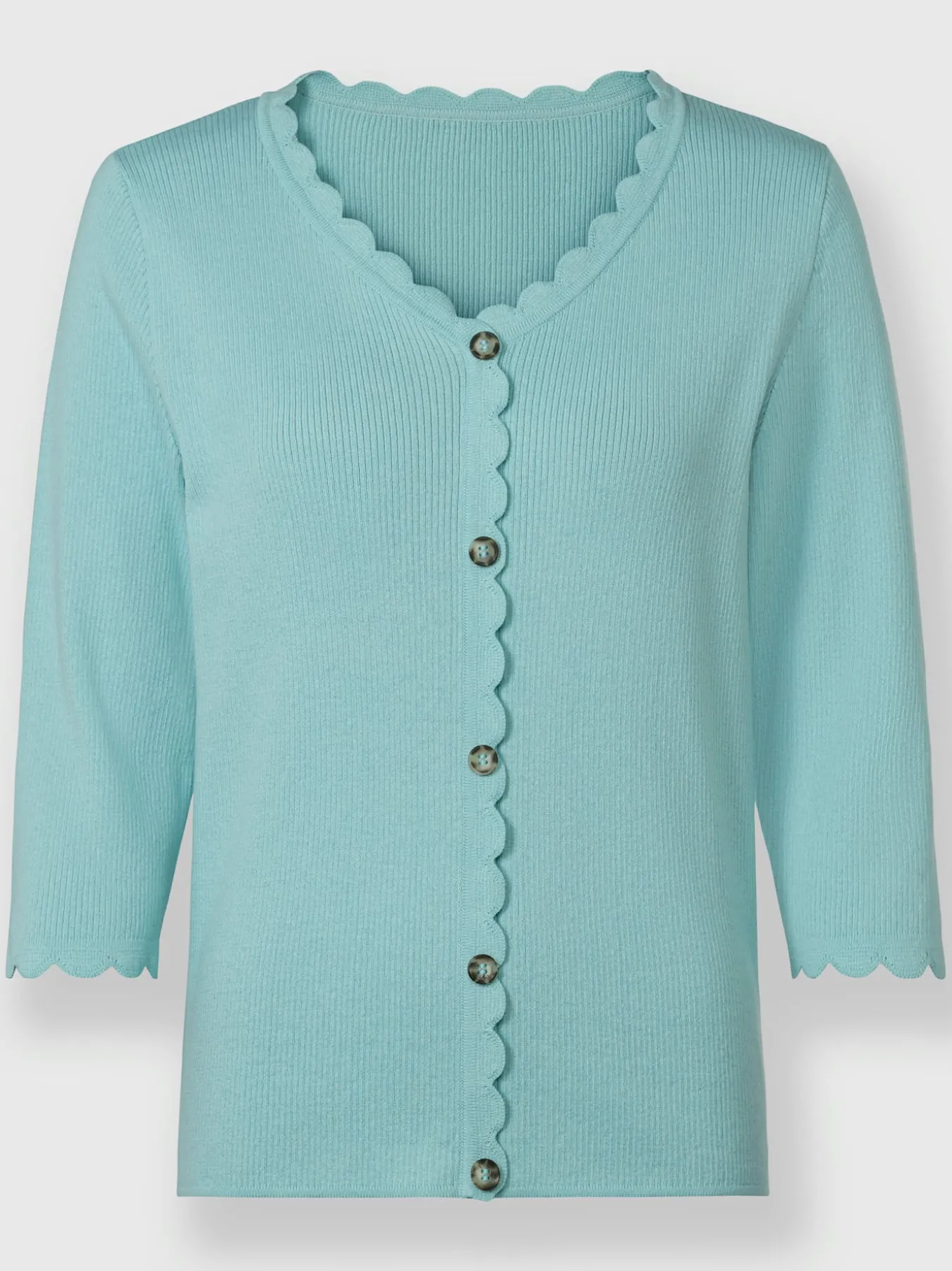 Pull à manches 3/4 fausse patte de boutonnage