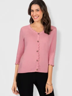 Pull à manches 3/4 fausse patte de boutonnage