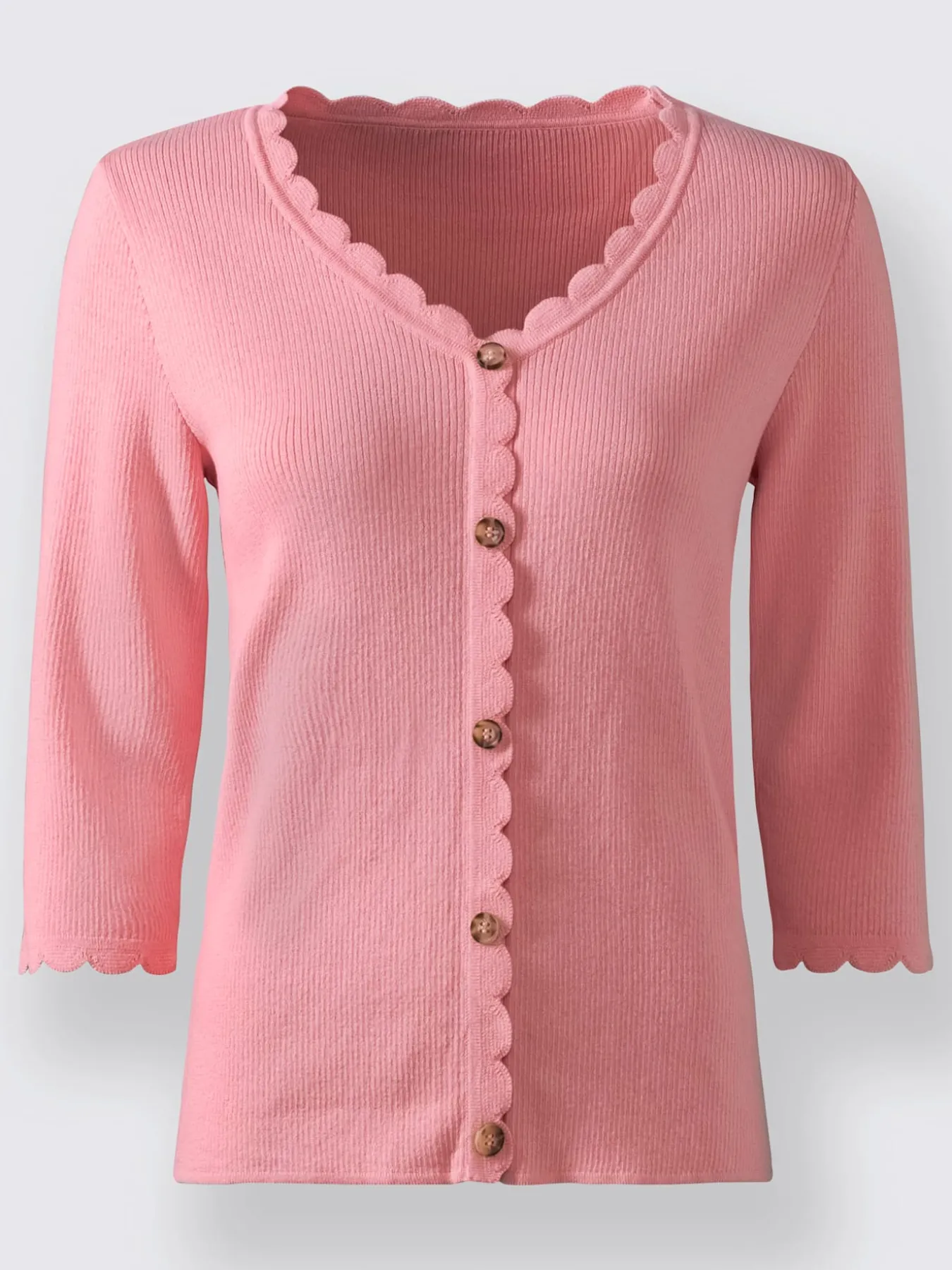 Pull à manches 3/4 fausse patte de boutonnage