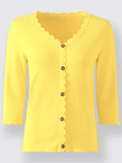 Pull à manches 3/4 fausse patte de boutonnage