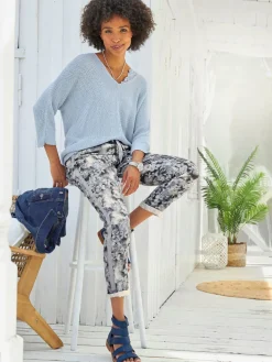 Pull à manches 3/4 fil fantaisie léger