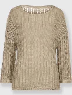 Pull à manches 3/4 motif ajouré léger