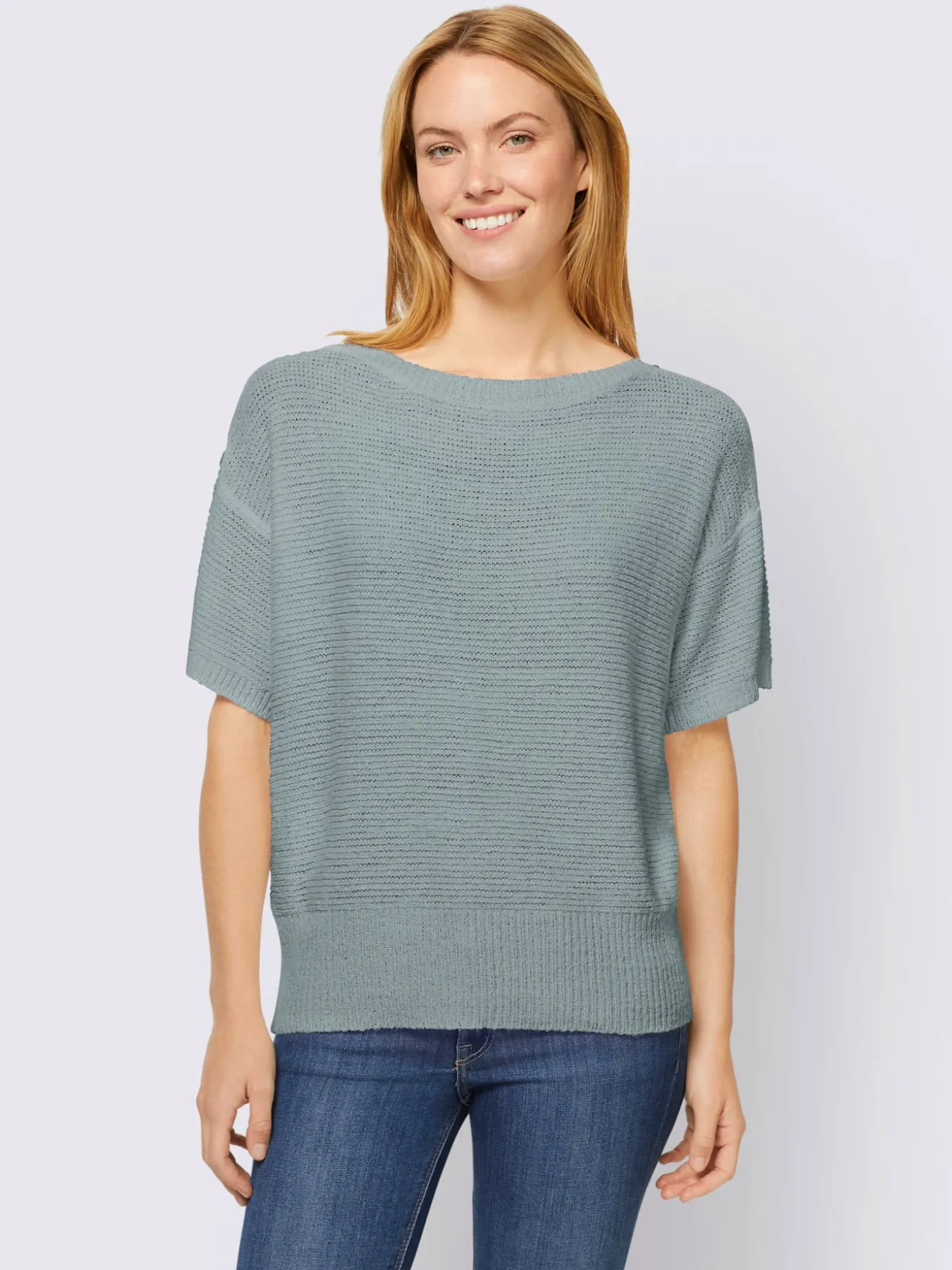 Pull à manches courtes encolure ronde