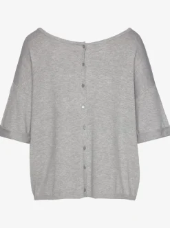 Pull à manches courtes patte de boutonnage au dos
