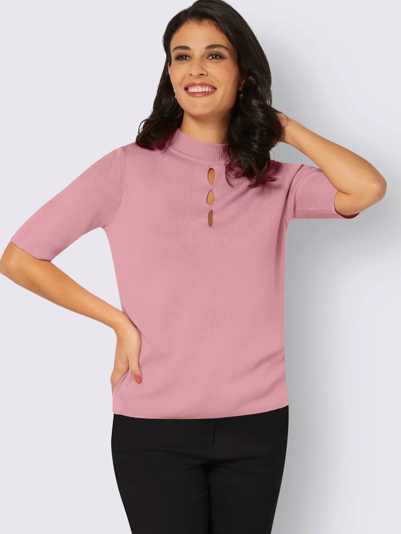 Pull à manches courtes tricot soigné