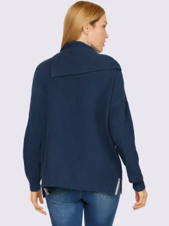 Pull à manches longues col à revers élégant