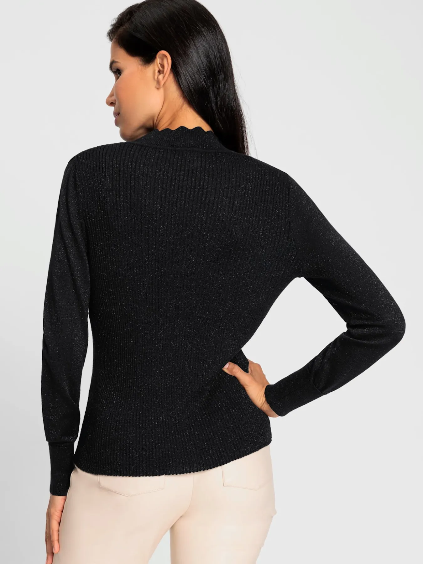 Pull à manches longues fil fantaisie brillant
